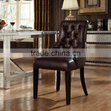 Luxury American Chesterfield Leather Side Chair With Button And Nail Head(MOQ=1PC) photo-3