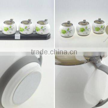4pcs ceramics seasoning pot set,4pcs ceramics seasoning jar set,4pcs ceramics spice jars set,condiment dispenser