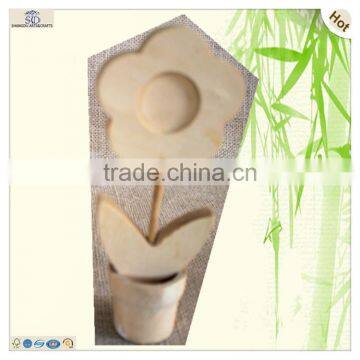 Mini House Home Decoration Pot Pine Wooden Flower Craft photo-4