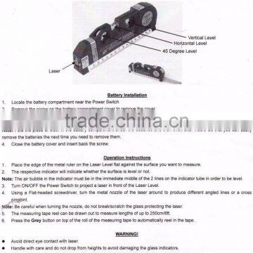 New Arrival Magnetic Multi-Funcation Cross Line and Laser Dot 2.5m Measuring Tape photo-6