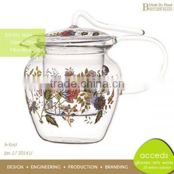 2014 Unique New Design Borosilicate 450Ml Glass Teapot photo-2