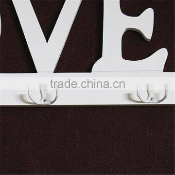 White LOVE Letters Modern Clothes Hangers Coa Track Coat Hook Hanging Wall Hanging Wooden Letter Wall Hook photo-3