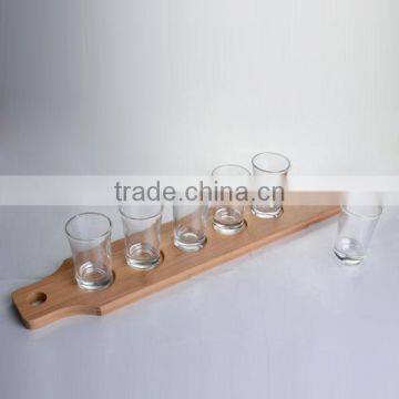 LFGB,FDA,CIQ,SGS Certification and Eco-Friendly Feature Shot Glass Set With Wooden Tray photo-3