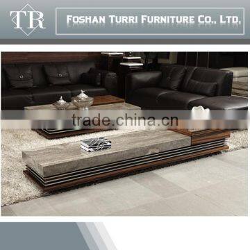 Modern Marble/travertine Top Living Room Coffee Table With Hardware photo-5