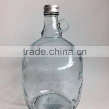 Wholesale cheap 3L of red wine glass bottles with a cork and aluminum cover,glassware