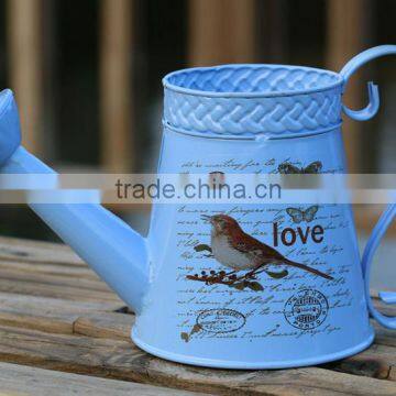 Cheap Metal Watering Can Shaped Flower Pot For Outdoor Decoration photo-2