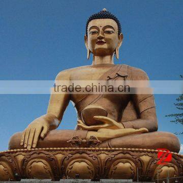 Sitting Large Bronze Buddha Statue in Temple Decor photo-3