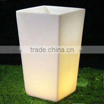 LED large and tall flower pots /led cheap plastic garden flower pot solar led flower pot light