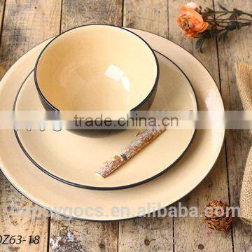 Stoneware Cheap Ceramic Colorful Round Dinnerware Set photo-3