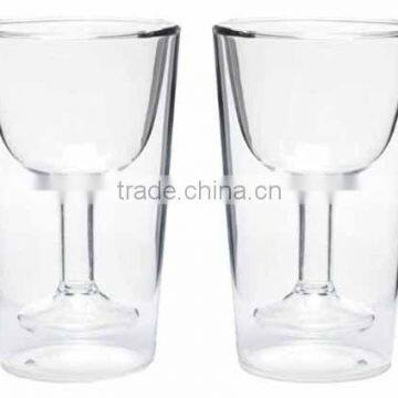 382ml 13.5ounce oenophilia wine glass,double wall glass