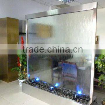 indoor glass mirror waterfall floor standing room divider