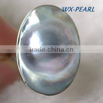 fashion jewelry pearl ring silver golden ring
