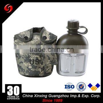 Water kettle with aluminium cup 1L capacity with fabric bag camo color customized logo for military army