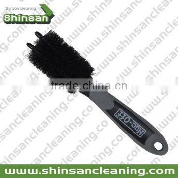 PP ,TPR blue+black+grey two prong brush,car wash brush,wheel brush