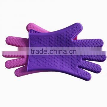Silicone Gloves Pot Holder Oven Mini Mitt Cooking Grips , Silicone Heat Protection Grilling Oven Gloves photo-5