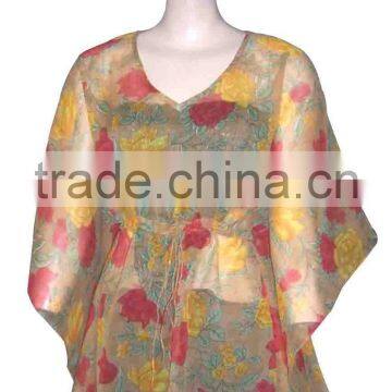 Printed chiffon cotton tunics