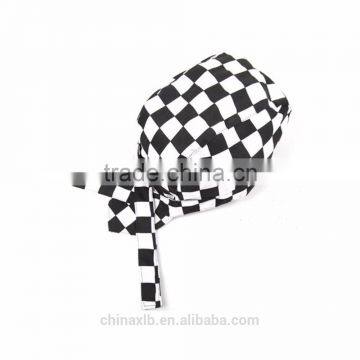 VORCOOL Chef Hat Chef Tie Back Cap Fashion Cap Turban Black With White