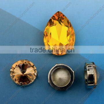 Drop Shape Light Topaz Crystal Fancy Stone for Jewels Dresses