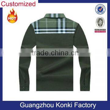 Blank Cotton Long Sleeve Polo Shirt photo-2