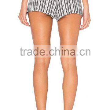 Summer High Quality Railroad Stripe Women's Sleep Sexy Shorts Low Price photo-3