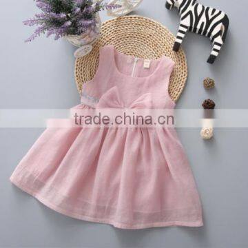 Baby Clothes Wholesale Hot Sale Chiffon Cheap 2017 Baby Clothing Children's Boutique Sleeveless Pink Summer Girl Dress photo-4