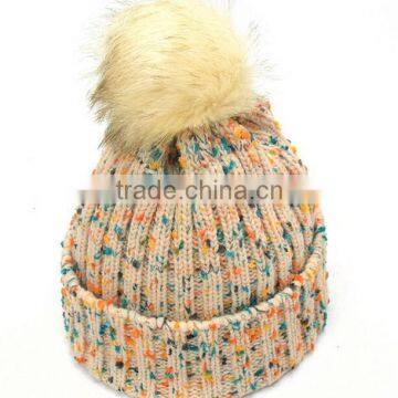 latest poms speckled fancy colorful girls ladies winter wool hats