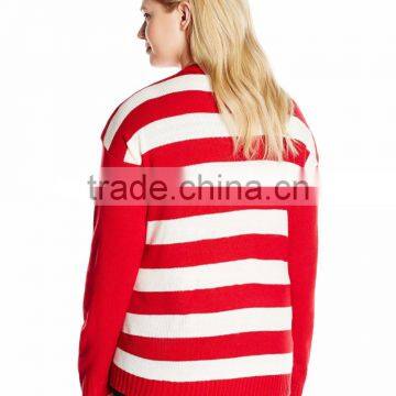 Women Red Sweater Reindeer Sled Silhouette Pattern Christmas Ugly Sweater photo-2