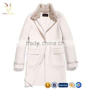 Korea Style Woolen Winter Coat,Women Winter Long Coat With Fur Collar photo-2