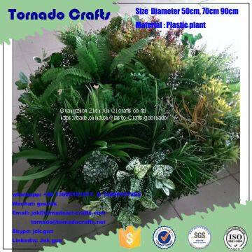 Tornado Crafts 50cm 70cm 90cm Small Moq Wall Hanging Circle Artificial Plants Iron Shelf For Wall Decor photo-2