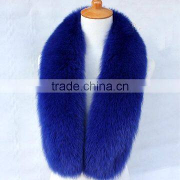 Myfur Custom Royal Blue Fox Fur Collar of Shawl and Small Square Collar photo-1