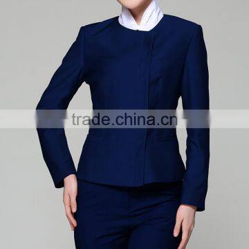 OEM Supply Woman Airplane Work Wear Blue Air Hostess Uniform photo-5