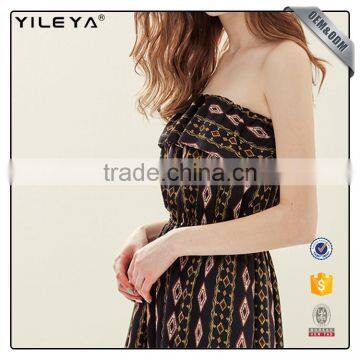 Factory Custom Made Strapless Ruffle One Piece Sexy Ladies Fashion Jumpsuit photo-6