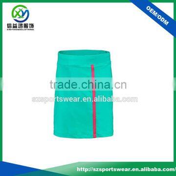 Hot selling Green color polyester spandex slim cut women sport skirt