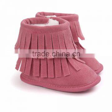 Fringed Suede Fabric Baby Warm Boots photo-5
