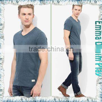 Wholesale Men's High Qualityn V Neck Combed Cotto Tee Shirts photo-4