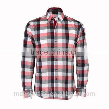 Spandex Cotton Plaid Mens Stretch Shirts photo-2