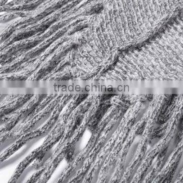 2017 Ladies Stylish Custom Made Tassels Hem Pullover Sweater Poncho With Best Quality photo-6