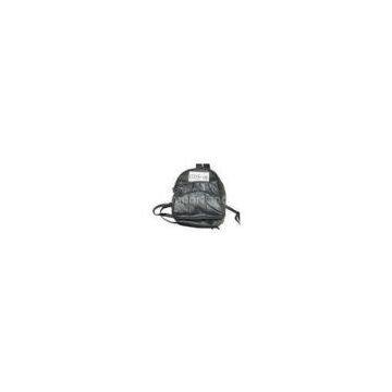 Black Customized Shouder Leather Travelling Backpacks For Hiking, Travelling