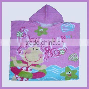 100% Cotton Velour Reactive Printed kids terry towelling robes