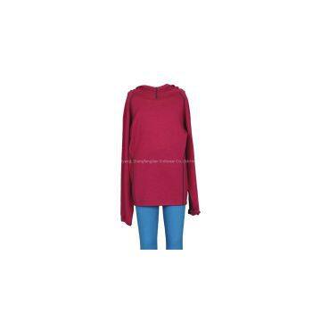 boy\'s dark red pullover merino wool top tee/ T-shirt