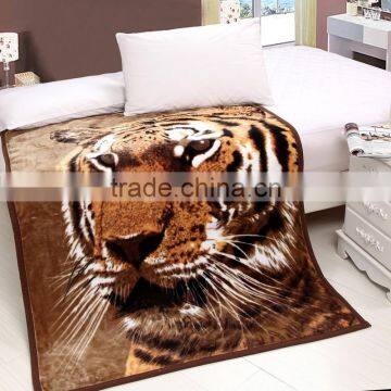Animal motifs flat screen printing flannel blanket seriers NO.1 tiger