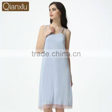 Qianxiu Sleeveless Long Summer Women Nightgown