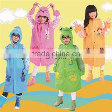 Lovely Kids School use school bag raincoat, waterproof raincoat, kids raincoat wholesale