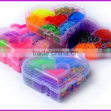 crazy loom bands box sets wholesale kid's cheap diy loom rubber bands