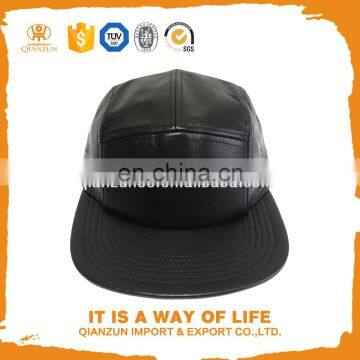 New fashion real leather 5 panel cap hat