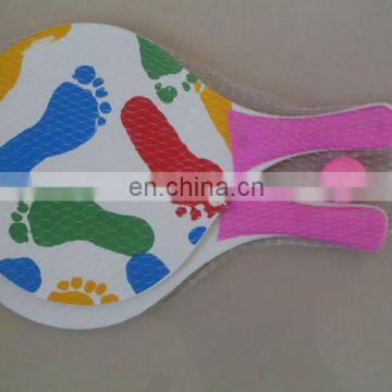 Cheap price Great for indoor and outdoor sports Promotion wooden beach racket set