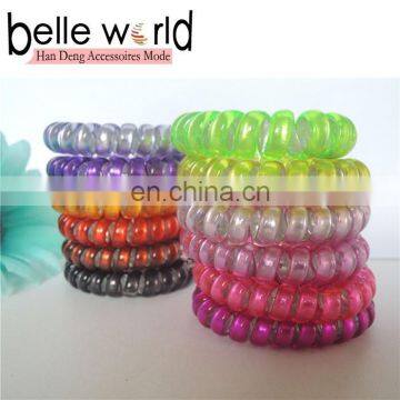 Fashion Factory Price Elastic Telephone Wire Hair Band Colorful Hair Accessories