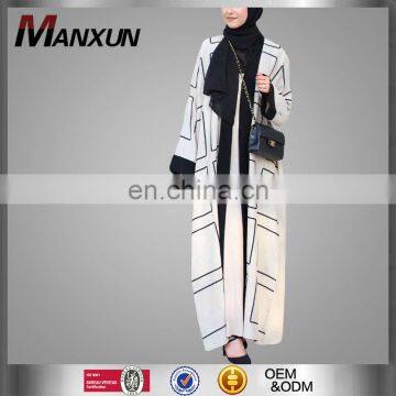 Hot Sale Women Models Ethic Digital Strap Printing Muslim Islamic Long Dress Open Abaya Cardigans