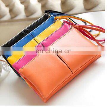 Hotsale Women Wallets Large Pu Leather Zipper Multifunction Women Wristlet Purse large phone wallet money bag