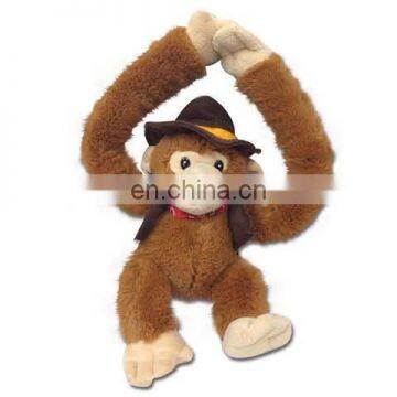 15inch plush toy long legs monkey with a black hat and waistcoat